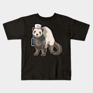 Ferret Nurse Stethoscope Kids T-Shirt